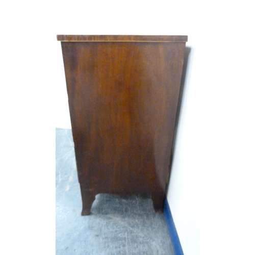 216 - Georgian inlaid mahogany chest of three drawers.