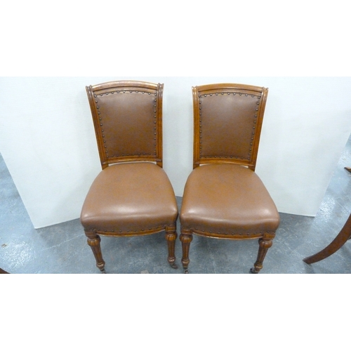 223 - In the Manner of Jas. Schoolbred, LondonSet of four oak dining chairs, c. early 20th century, later ... 