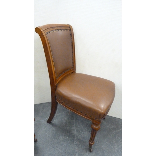 223 - In the Manner of Jas. Schoolbred, LondonSet of four oak dining chairs, c. early 20th century, later ... 