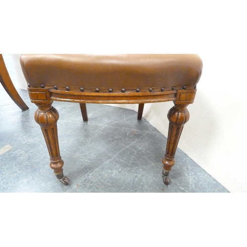 223 - In the Manner of Jas. Schoolbred, LondonSet of four oak dining chairs, c. early 20th century, later ... 