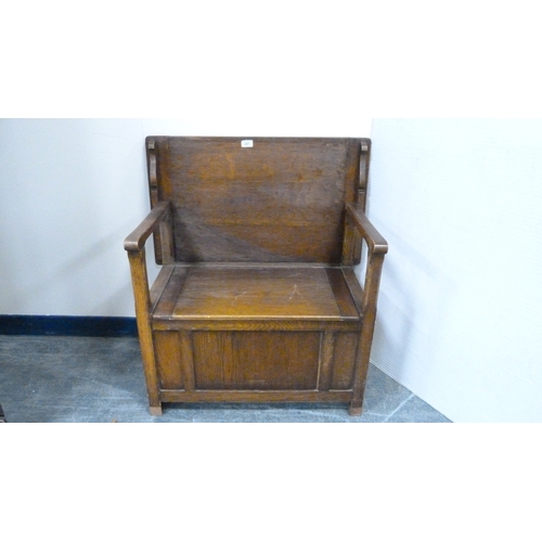 227 - Oak monk's bench.