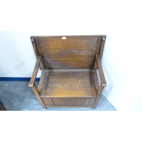 227 - Oak monk's bench.