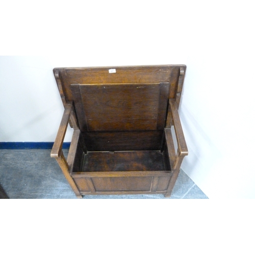 227 - Oak monk's bench.