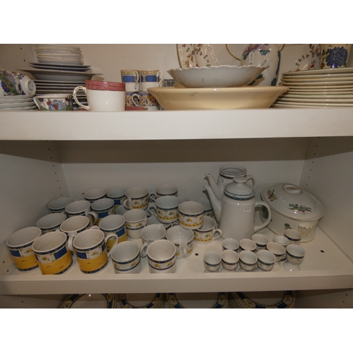 66 - Victorian ashet (a/f), large Royal Norfolk dinner set to include tureen, coffee wares, plates etc (t... 