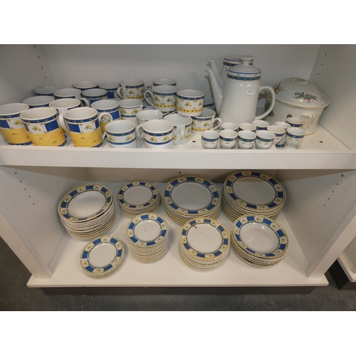 66 - Victorian ashet (a/f), large Royal Norfolk dinner set to include tureen, coffee wares, plates etc (t... 