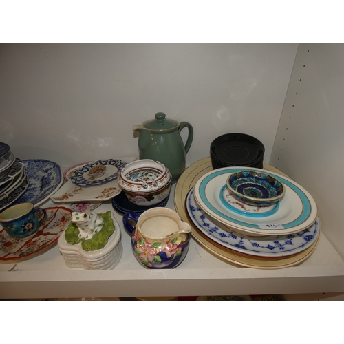 67 - Assorted glassware to include wine glasses, Bristol-style blue glass decanter and stopper, crystal w... 