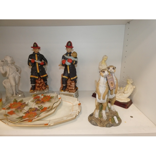 69 - Art Deco Gray's Pottery storage jar and cover, jug modelled as a duck, pair of bourbon whisky decant... 