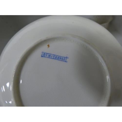 72 - Victorian part tea set with dragon decoration, another Victorian part tea set, floral decorated part... 