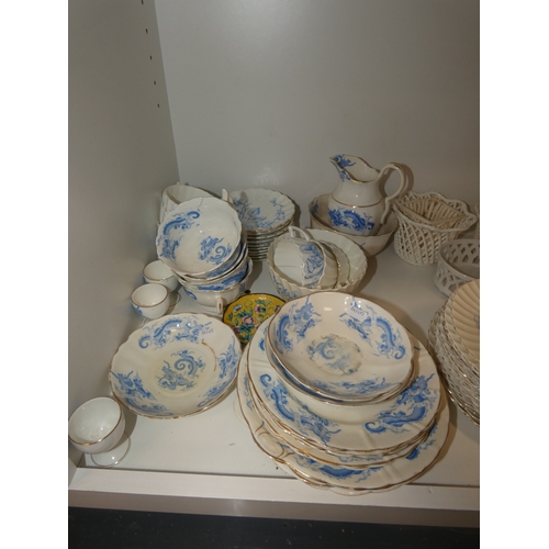 72 - Victorian part tea set with dragon decoration, another Victorian part tea set, floral decorated part... 