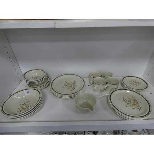 80 - Royal Doulton Lambeth 'Will o the Wisp' part dinner set, Royal Doulton 'Westwood' pattern part tea a... 