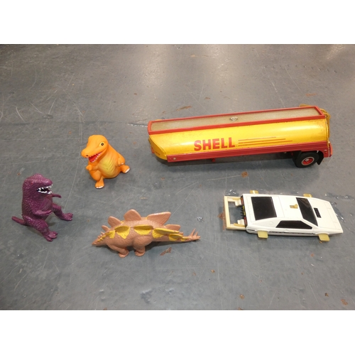 89 - Large collection of playworn diecast models, part Scalextric set, model cars etc.