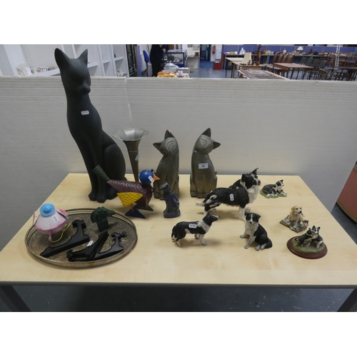 93 - Group of collie figures, Border Fine Arts model 'Puppy Love' A1861, Country Artist Labrador 'Express... 