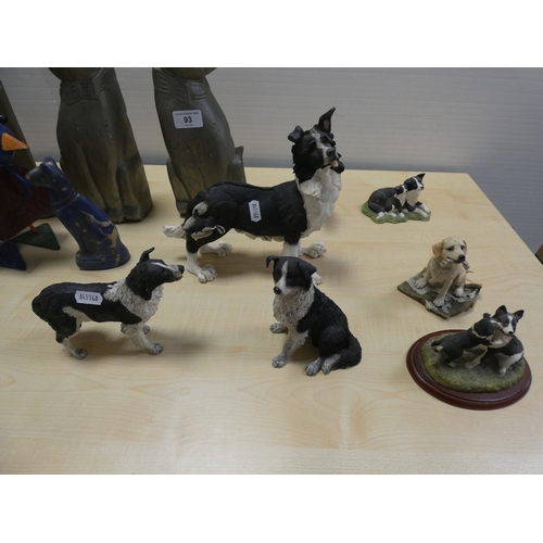 93 - Group of collie figures, Border Fine Arts model 'Puppy Love' A1861, Country Artist Labrador 'Express... 