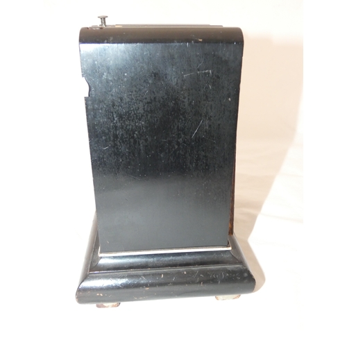 99 - Late Victorian twin train mantel clock by Savoine of Paris, in inlaid case.