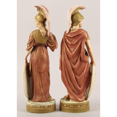 235 - Two Royal Dux figures in Roman dress, 26cm (2).