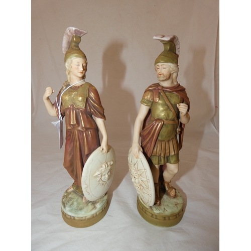 235 - Two Royal Dux figures in Roman dress, 26cm (2).