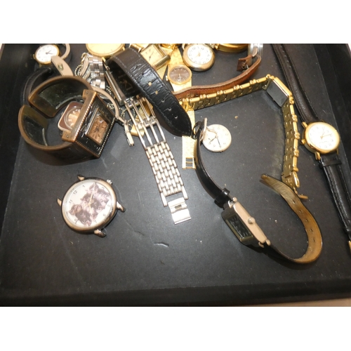 241 - Tray containing ladies' and gents' wristwatches to include Rotary dress watch, Buler antimagnetic wr... 