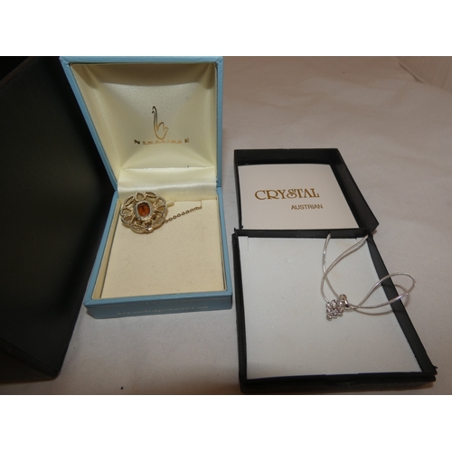 244 - Group of costume jewellery to include modernist necklace, pendants, chains etc.