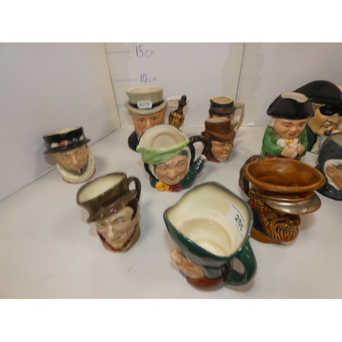 255 - Group of Royal Doulton character jugs and miscellaneous toby jugs.