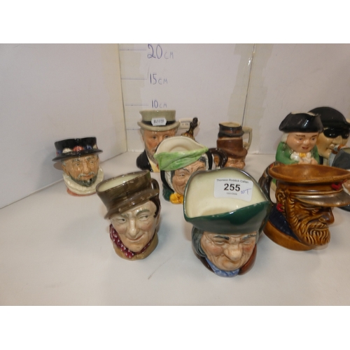255 - Group of Royal Doulton character jugs and miscellaneous toby jugs.