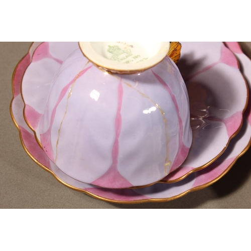204 - Aynsley B1791 floral pattern forty piece part tea set with butterfly handles. (40)