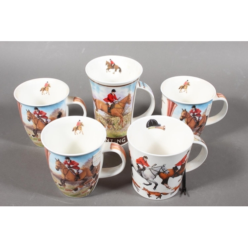 Five Dunoon Fine Bone China Hunting themed mugs designed by Richard ...