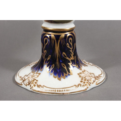 207 - English porcelain comport having central vignette with landscape scene figures in a rowing boat befo... 