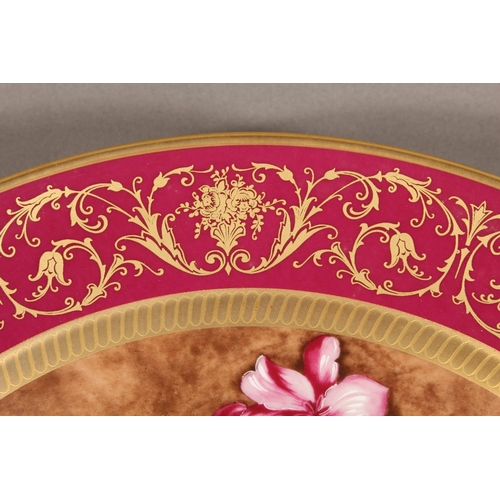 209 - Kaiser of West Germany, a large porcelain charger dish with central bowl of flowers vignette after C... 
