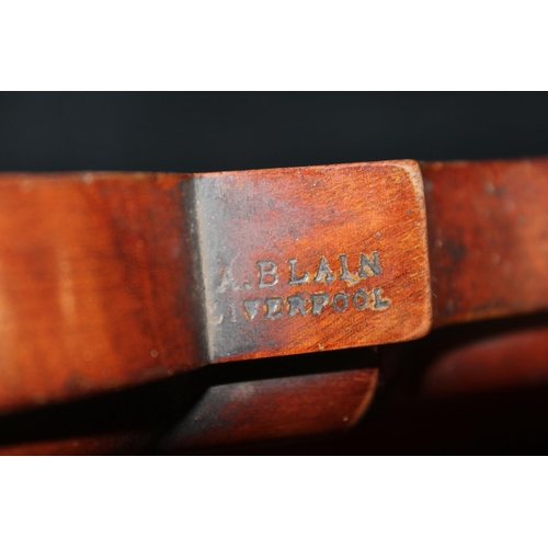 463 - Late Victorian carved mahogany bench, the back with family crest shield plaque depicting a hand clut... 