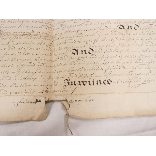 102 - Manuscript Indentures.&nbsp;Indenture, 1672, between William Browne, Woodmonger and Thomas Grayson, ... 