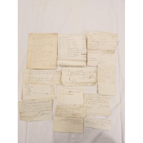 106 - Stanwix Parish, Carlisle, 18th Cent. tithes etc.&nbsp;14 manuscript bills and receipts for tithes an... 