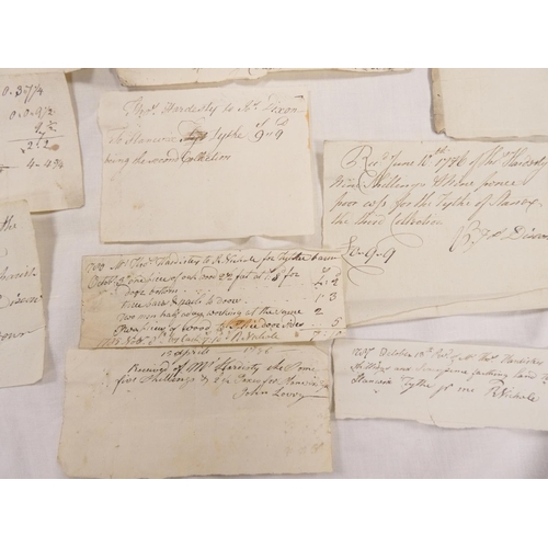 106 - Stanwix Parish, Carlisle, 18th Cent. tithes etc.&nbsp;14 manuscript bills and receipts for tithes an... 