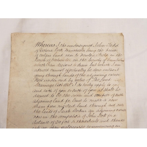 108 - Westnewton, Cumberland, Manuscript Request for Permission.&nbsp;&nbsp; Application on a folded folio... 