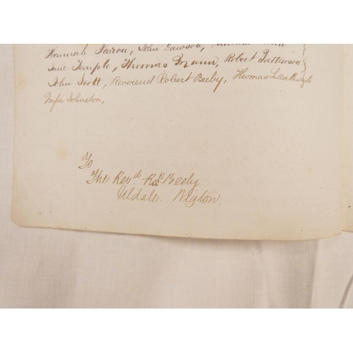 108 - Westnewton, Cumberland, Manuscript Request for Permission.&nbsp;&nbsp; Application on a folded folio... 