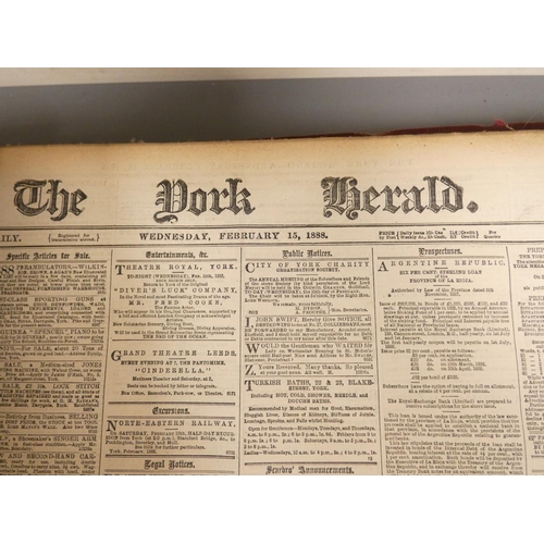 11 - <strong>THE YORK HERALD.  </strong>Bound vols. of this newspaper for January to March 1888 & Jan...