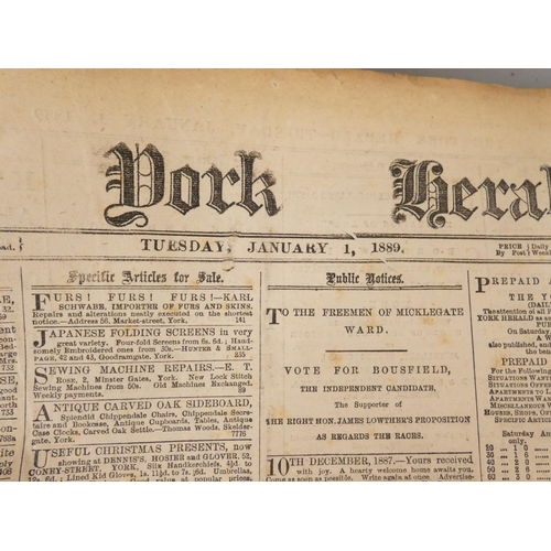 11 - <strong>THE YORK HERALD.  </strong>Bound vols. of this newspaper for January to March 1888 & Jan...