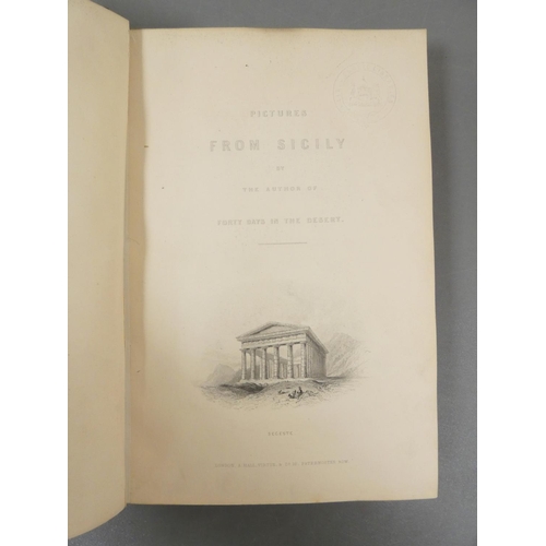 15 - <strong>(BARTLETT W. H.).  </strong>Pictures From Sicily by the Author of Forty Days in the Desert. ...