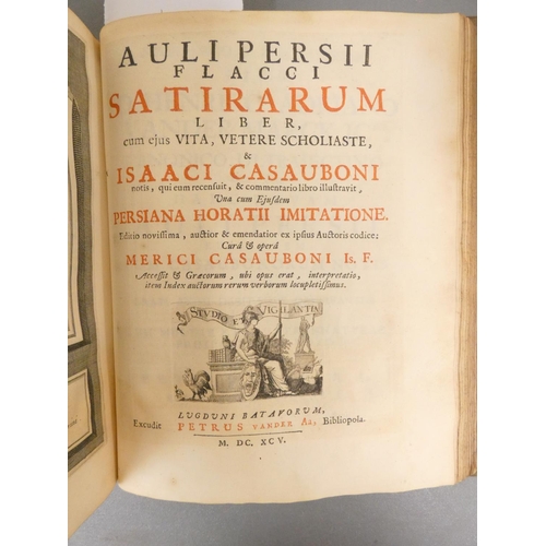 18 - <strong>JUVENAL.&nbsp;&nbsp;</strong>Satyrae cum Scholiis Veterum, & Commentariis. Eng. title &a...