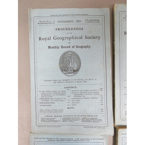 26 - <strong>ROYAL GEOGRAPHICAL SOCIETY.&nbsp;&nbsp;</strong>Proceedings. Collection of 19 in orig. wrapp...
