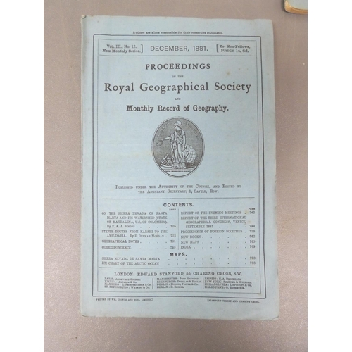 26 - <strong>ROYAL GEOGRAPHICAL SOCIETY.&nbsp;&nbsp;</strong>Proceedings. Collection of 19 in orig. wrapp...