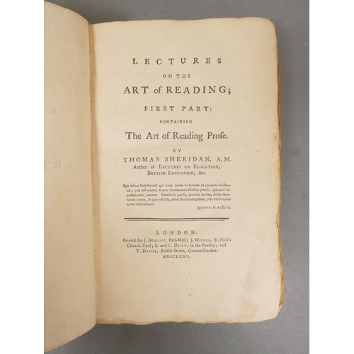 36 - <strong>SHERIDAN THOMAS.&nbsp;&nbsp;</strong>Lectures on the Art of Reading, First Part Containing t...