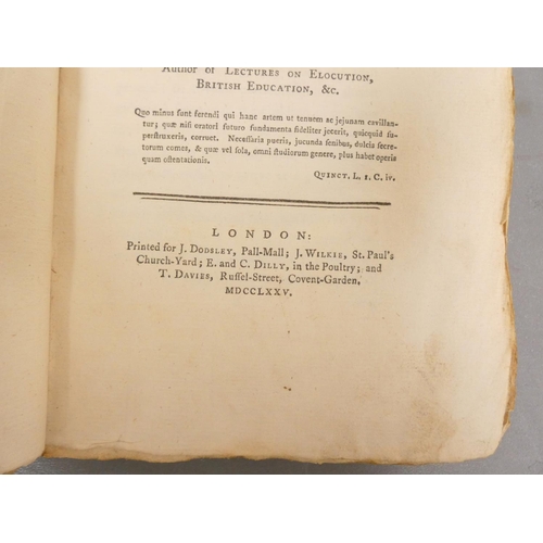 36 - <strong>SHERIDAN THOMAS.&nbsp;&nbsp;</strong>Lectures on the Art of Reading, First Part Containing t...