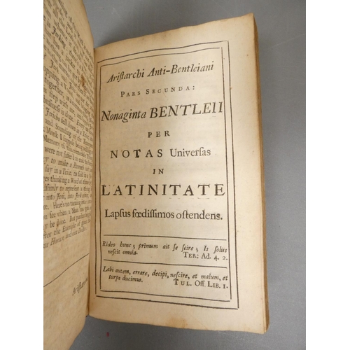 37 - <strong>NOTTINGHAM IMPRINT.  </strong>Richard Johnson, Aristarchus Anti-Bentleianus ... Bentleii Err...