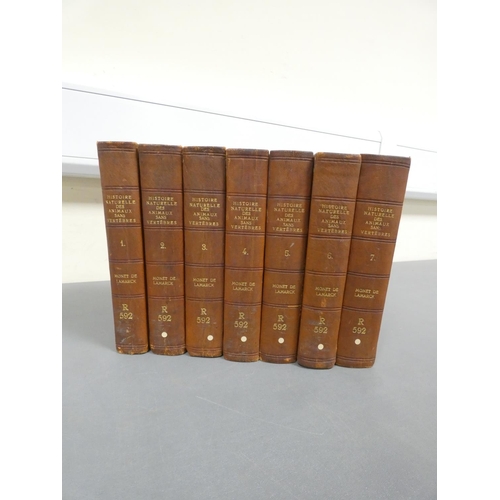 40 - <strong>DE LAMARCK J.B.P.A.&nbsp;&nbsp;</strong>Histoire Naturelle des Animeaux Sans Vertebres. 7 vo...