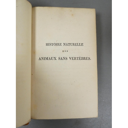 40 - <strong>DE LAMARCK J.B.P.A.&nbsp;&nbsp;</strong>Histoire Naturelle des Animeaux Sans Vertebres. 7 vo...