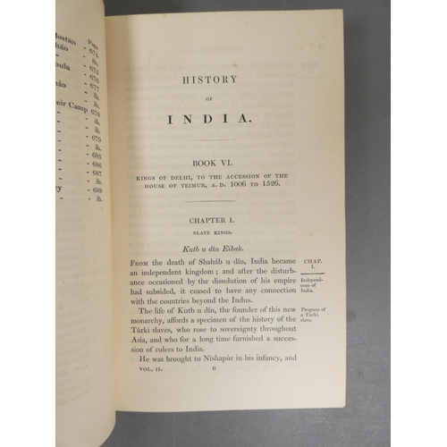 41 - <strong>ELPHINSTONE MOUNTSTUART.  </strong>The History of India. 2 vols. Large fldg. eng. map. Calf,...