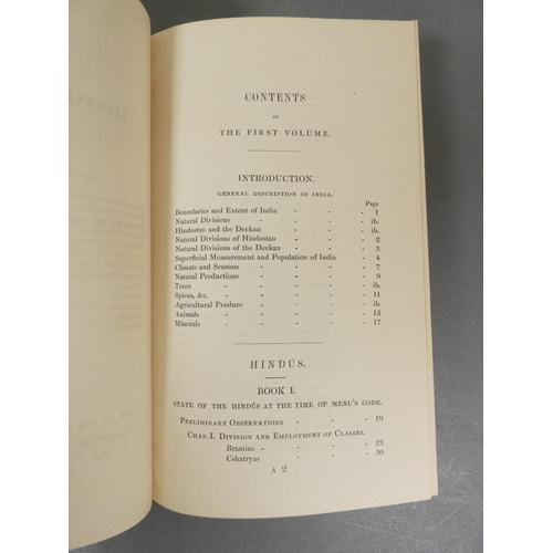 41 - <strong>ELPHINSTONE MOUNTSTUART.  </strong>The History of India. 2 vols. Large fldg. eng. map. Calf,...
