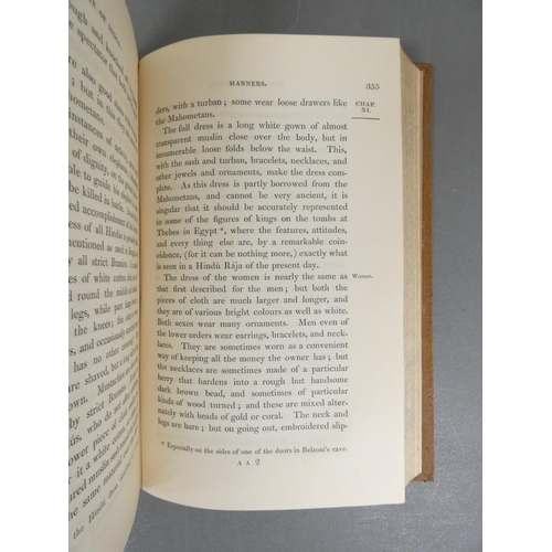 41 - <strong>ELPHINSTONE MOUNTSTUART.  </strong>The History of India. 2 vols. Large fldg. eng. map. Calf,...