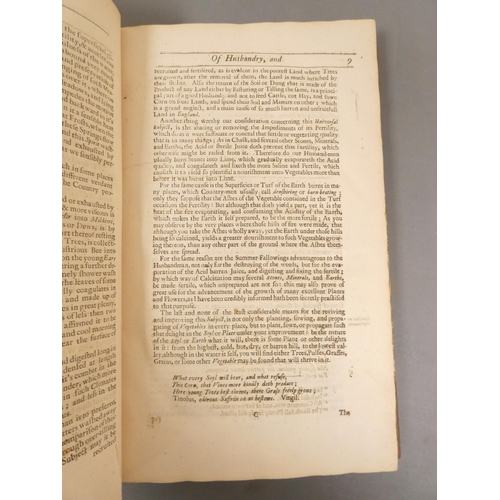49 - <strong>(WORLIDGE JOHN).  </strong>Systema Agriculturae, the Mystery of Husbandry Discovered ... to ...