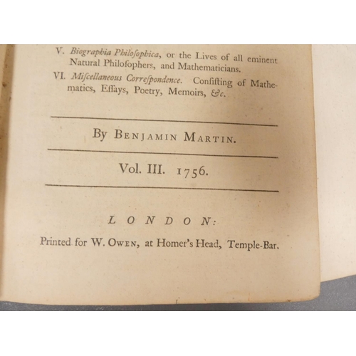 51 - <strong>MARTIN BENJAMIN.&nbsp;&nbsp;</strong>The General Magazine of Arts & Sciences. Vol. 3. En...